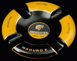  havana Ashtray Cohiba Maduro 5 Black and Yellow